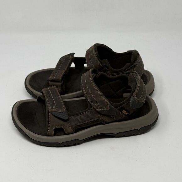Teva Langdon Sandals Mens 7 Brown Leather Hiking Camping Outdoors Ankle Strap main image 4